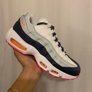 Nike Air Max 95 White and Navy Sneakers